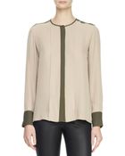 Theory Edera Twotone Georgette Blouse - Lyst