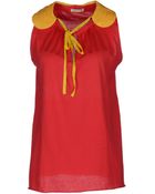 Erika Cavallini Semi Couture Sleeveless Tshirt - Lyst