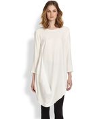 Lafayette 148 New York Barrymore Draped Silk Blouse - Lyst
