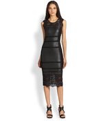 Sachin & Babi Lucia Lacetrimmed Fauxleather Dress - Lyst