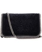 Stella McCartney Falabella Velvet Snake Clutch - Lyst