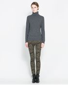 Zara Skinny Jacquard Trousers - Lyst