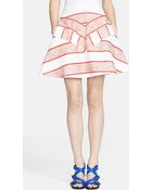 3.1 Phillip Lim Chevron Pattern Flounce Skirt - Lyst