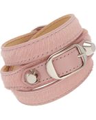 Balenciaga Ponyhair Arena Classic Double Tour Bracelet - Lyst