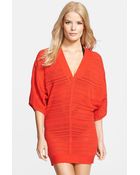 Hervé Léger V-Neck Caftan Cover-up - Lyst