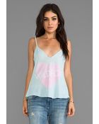 Wildfox Wildfox Love Heart Tank in Baby Blue - Lyst
