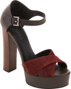 Barneys New York Cross Front Ankle Strap Platform - Lyst