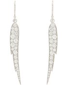 Finn Pave Diamond Small Angel Wing Earrings - Lyst