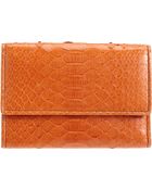 Zagliani Python French Flap Wallet - Lyst