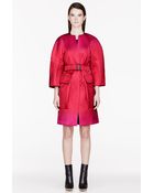 Burberry Prorsum Magenta Structured Single Breasted Coat - Lyst