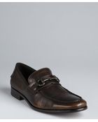 Kenneth Cole Bronze Glazed Leather 'Big Shot' Horsebit Buckle Loafers - Lyst