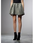 Patrizia Pepe Corolla-Shaped Skirt In Gold Lamé Fabric - Lyst