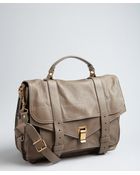 Proenza Schouler Smoke Brown Leather Ps1 Large Satchel - Lyst