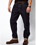 Asos Straight Jeans In Japanese Selvage Rinse Wash - Lyst