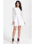 Glamorous Lace Bodice Open Back Skater Dress - Lyst