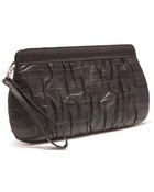 Heidi Mottram Eel Skin Pin Tuck Wrist Clutch - Lyst