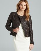 MICHAEL Michael Kors Quilted Leather Combo Zip Jacket - Lyst