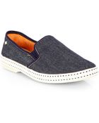 Rivieras Denim Slip-Ons - Lyst
