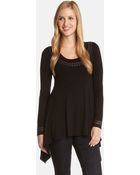 Karen Kane Embellished Handkerchief Hem Top - Lyst