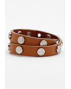 Tory Burch Logo Leather Wrap Bracelet - Lyst