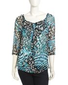 Alberto Makali Ruffle-Trim Silk Tunic - Lyst