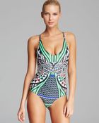 Clover Canyon Robot Flamingo One Piece Swimsuit - Lyst