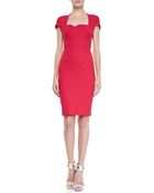 Roland Mouret Ezra Square-Neck Molded Sheath Dress - Lyst