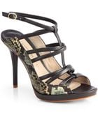 10 Crosby Derek Lam Jims Snakeskin Leather Sandals - Lyst