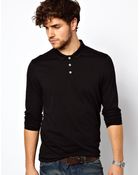 Asos Long Sleeve Polo Shirt In Jersey - Lyst