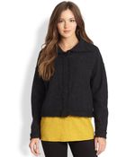 Eileen Fisher Funnel Neck Boiled Wool Jacket - Lyst