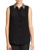 Elizabeth And James Julian Embellished Collar Blouse - Lyst