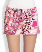 Emilio Pucci Printed Stretch Twill Shorts - Lyst