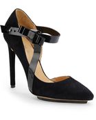 L.A.M.B. Nadeen Bow Mary Jane Suede Pumps - Lyst