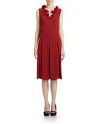 Marc Jacobs Pleated Ruffle Neck Dress - Lyst