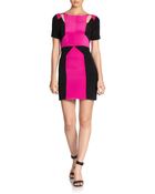 Rebecca Minkoff Crystal Silk Color Block Cutout Dress - Lyst