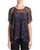 Rebecca Taylor Printed Silk Blouse - Lyst