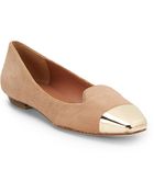 Sigerson Morrison Cap-Toe Calf Hair Loafers/Nude - Lyst