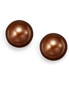 Majorica 8mm Chocolate Pearl Stud Earrings - Lyst