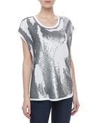 Robert Rodriguez Distressed Sequined Jersey Tee - Lyst