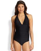 Shoshanna One-piece Ruched Swimsuit - Lyst
