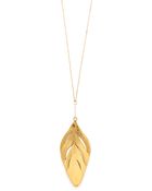 Aurelie Bidermann Organic Feather Necklace - Gold - Lyst