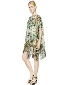 Dolce & Gabbana Silk Chiffon Blossom Kaftan Dress - Lyst