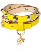 DSquared² Double Wrap Studded Leather Bracelet - Lyst