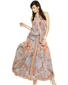 Etro Printed Silk Georgette Long Dress - Lyst