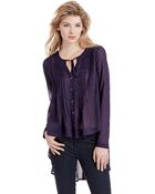 Free People Pintucked Pleat Extreme Hi-Lo Hem Blouse - Lyst
