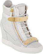 Giuseppe Zanotti Croc-Stamped Wedge Zip Sneaker - Lyst