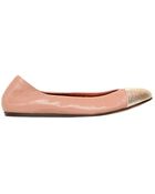 Lanvin 10Mm Twotone Patent Leather Ballet Flats - Lyst