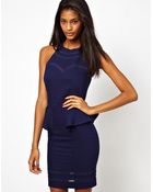 Little Mistress Peplum Dress - Lyst