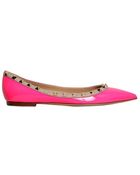 Valentino 10mm Rockstud Patent Ballerina Flats - Lyst