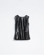 Zara Faux Leather Peplum Top - Lyst